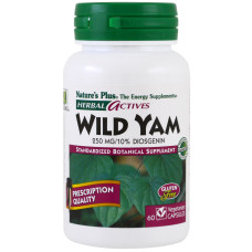 Дикий Ямс 250мг, Herbal Actives, Natures Plus, 60 гелевых капсул