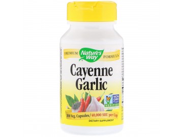 Кайенский Перець і Часник, Cayenne Garlic, Nature's Way, 100 капсул