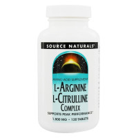 L-Аргінін L-Цитруліновий Комплекс 1000мг, Source Naturals, 120 таблеток
