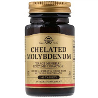 Молибден Хелат, Chelated Molybdenum, Solgar, 100 таблеток
