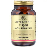 Коэнзим Q-10 и альфа-липоевая кислота, Nutri-Nano CoQ-10 Alpha Lipoic Acid, Solgar, 60 капсул