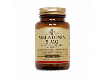 Мелатонін, 5 мг, Melatonin, Solgar, 60 жувальних таблеток