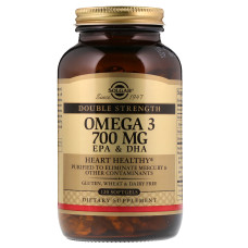 Омега-3, EPA и DHA, Double Strength, 700 мг, Solgar, 120 желатиновых капсул