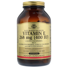 Витамин Е 400 МЕ, Solgar, 250 желатиновых капсул