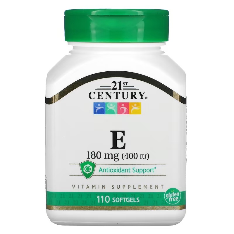 Вітамін E, 180 мг, Vitamin E, 21st Century, 110 гелевих капсул