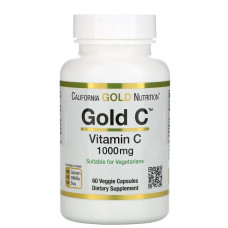 Вітамін C, Gold C, 1000 мг, California Gold Nutrition, 60 вегетаріанських капсул