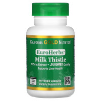 Екстракт розторопші, 175 мг, Milk Thistle Extract, EuroHerbs, European Quality, California Gold Nutrition, 60 вегетаріанських капсул