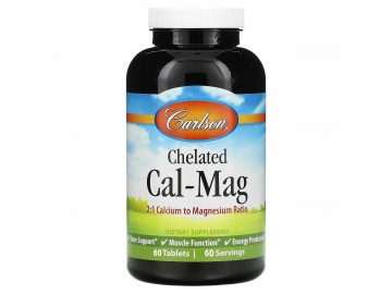 Кальцій-Магній Хелатний, Chelated Cal-Mag, Carlson, 60 таблеток