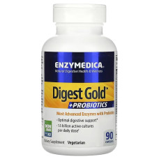 Ферменты с пробиотиками, Digest Gold+Probiotics, Enzymedica, 90 капсул