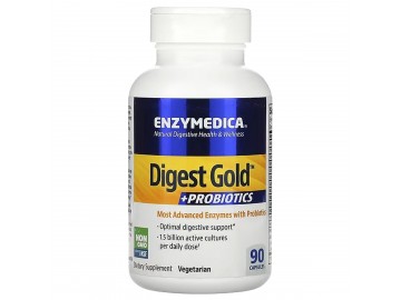 Ферменти з пробіотиками, Digest Gold+Probiotics, Enzymedica, 90 капсул