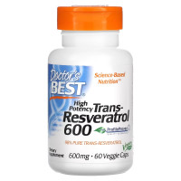 Ресвератрол, 600 мг, High Potency Trans-Resveratrol 600, Doctor's Best, 60 вегетаріанских капсул