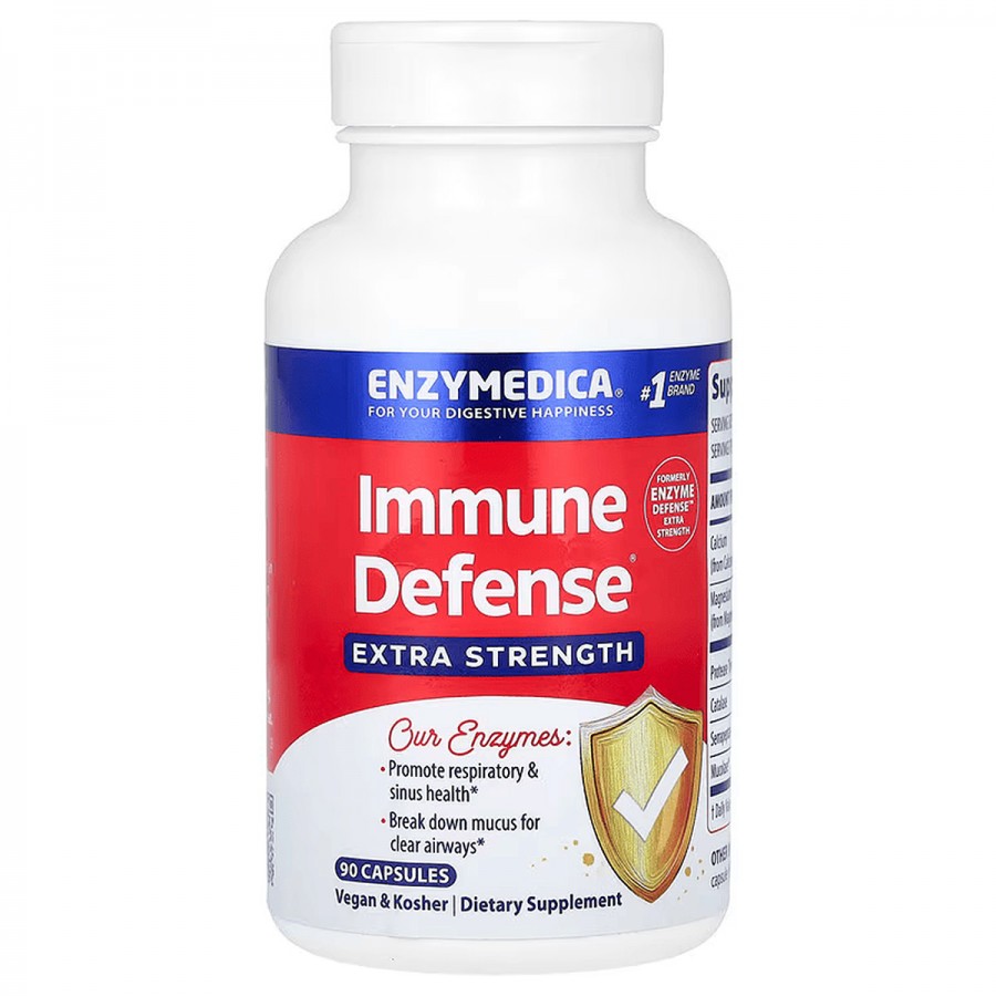 Ферменти для захисту іммунної системи, Immune Defense, Extra Strength, Enzymedica, 90 капсул