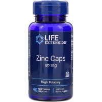 Цинк високої ефективності, Zinc Caps, High Potency, Life Extension, 50 мг, 90 вегетаріанських капс.