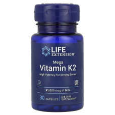 Вітамін К2, 45 мг, Mega Vitamin K2, Life Extension, 30 капсул