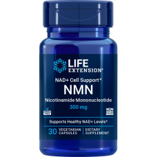 Нікотинамід мононуклеотид, 300 мг, NMN Nicotinamide Mononucleotide, NAD+ Cell Support, Life Extension, 30 вегетаріанських капсул