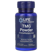 Триметилгліцин, ТМГ, 500 мг, TMG Powder (Trimethylglycine), Life Extension, 50 гр