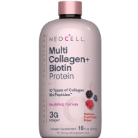 Мультиколагенові біо-пептиди з біотином, смак фруктового пуншу, Multi Collagen + Biotin Protein, Neocell, 473 мл