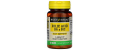 Фолієва кислота B6 і B12, Folic Acid B6 & B12, Mason Natural, 90 таблеток