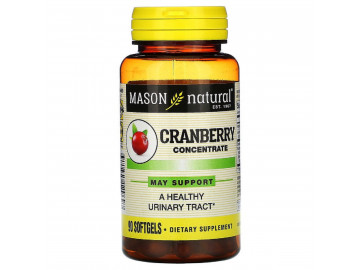УЦІНКА Журавлинний концентрат, Cranberry Concentrate, Mason Natural, 90 гелевих капсул (м'ята банка)