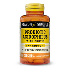 Пробиотик с пектином, Probiotic Acidophilus With Pectin, Mason Natural, 100 капсул