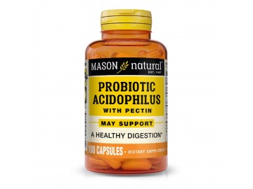 Пробіотик з пектином, Probiotic Acidophilus With Pectin, Mason Natural, 100 капсул