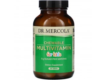 Мультивітаміни для дітей, Chewable Multivitamin for Kids, Dr. Mercola, 60 жувальних таблеток