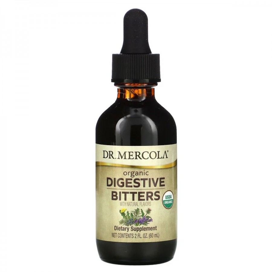 Екстракт гірких трав, Organic Digestive Bitters with Natural Flavors, Dr. Mercola, 60 мл (2 рідких унції)