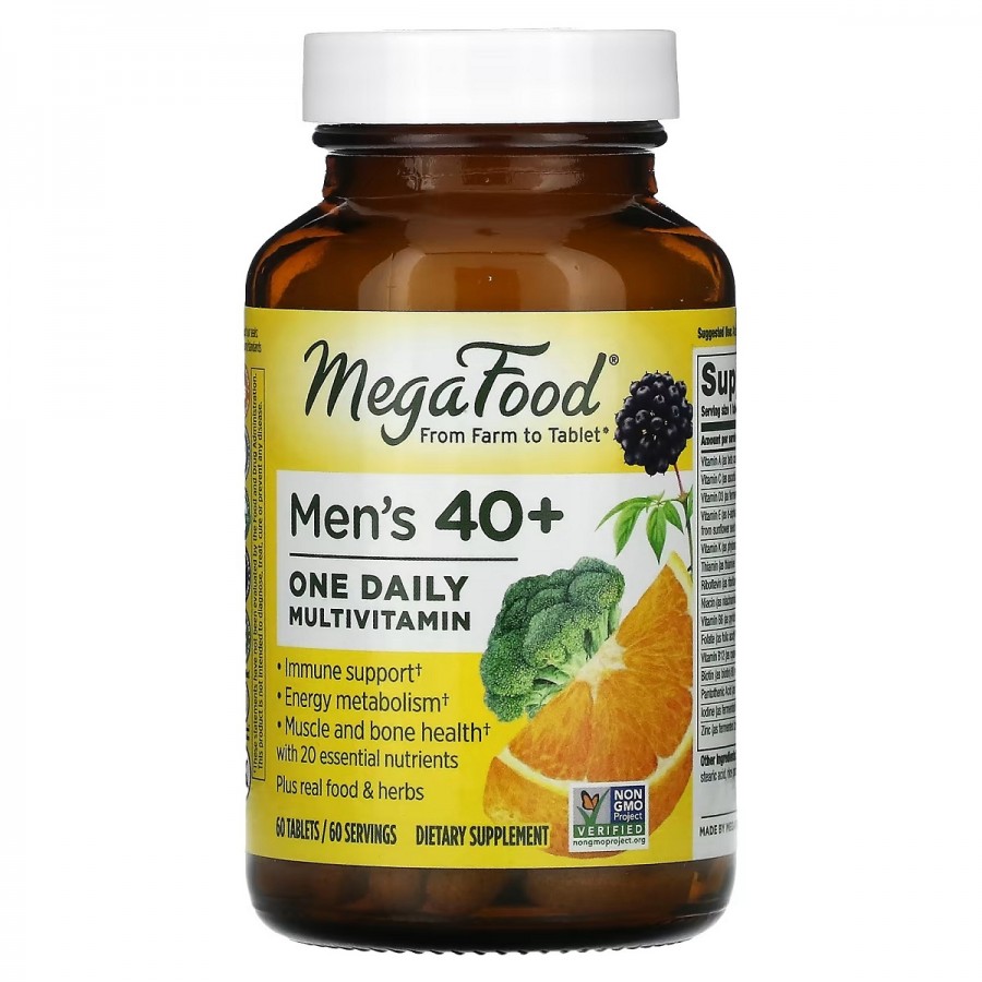 Мультивітаміни Для Чоловіків 40+, Men’s One Daily, MegaFood, 60 Таблеток