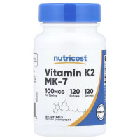 Вітамін К2 у формі МК-7, 100 мкг, Vitamin K2 MK-7, Nutricost, 120 гелевих капсул