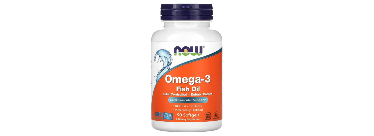 Омега-3, 1000 мг, 180 EPA - 120 DHA, Omega-3 Fish Oil, Now Foods, 90 гелевих капсул