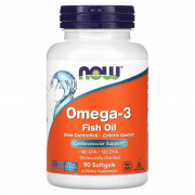 Омега-3, 1000 мг, 180 EPA - 120 DHA, Омега-3 рыбий жир, Now Foods, 90 гелевых капсул