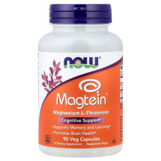Магній L-треонат, Magtein, Magnesium L-Threonate, Now Foods, 90 вегетаріанських капсул