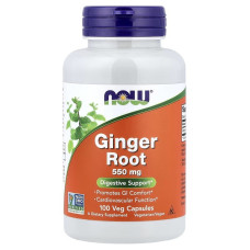 Корінь імбиру, 550 мг, Ginger Root, Now Foods, 100 вегетаріанських капсул
