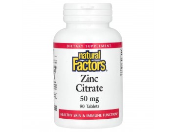 Цитрат Цинку, 50 мг, Zinc Citrate, Natural Factors, 90 Таблеток