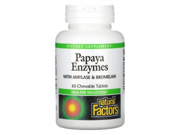 Ензими Папайї, Papaya Enzymes, Natural Factors, 60 Таблеток