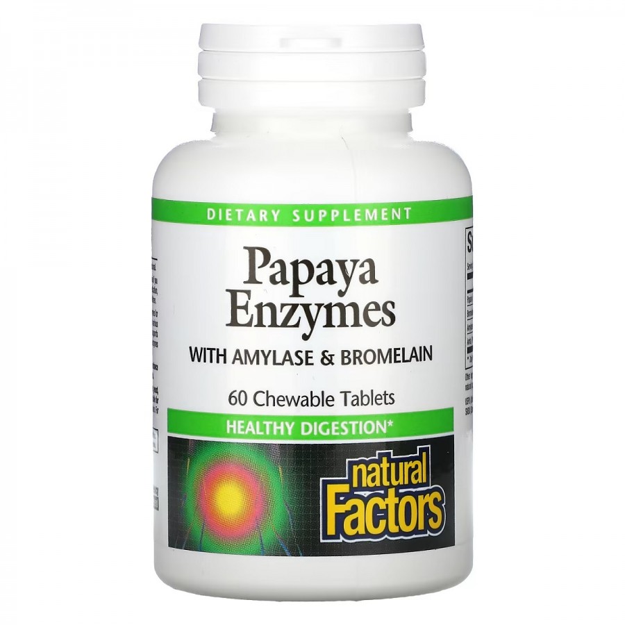 Ензими Папайї, Papaya Enzymes, Natural Factors, 60 Таблеток