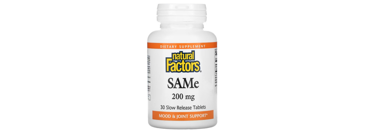 SAM-e (дисульфат тозилат) повільного вивільнення, 200 мг, SAMe (Disulfate Tosylate), Natural Factors, 30 таблеток