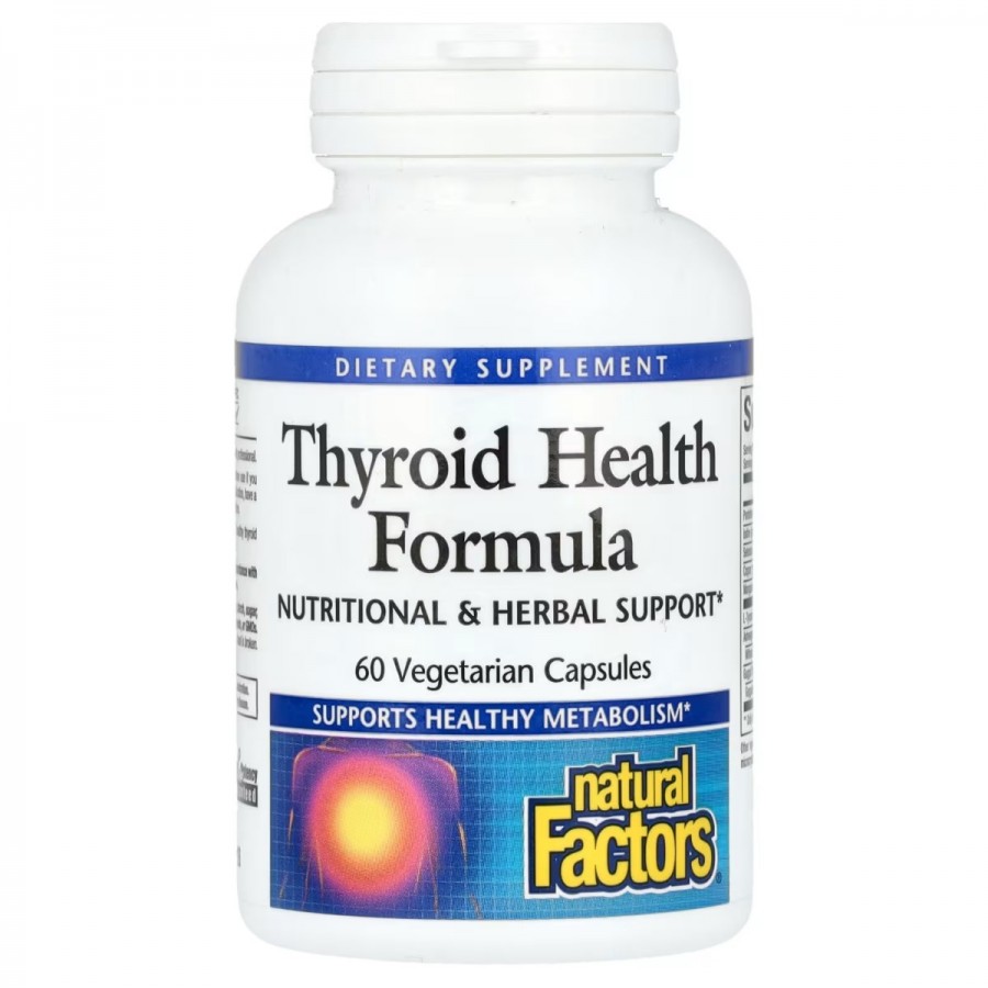 Здоров'я щитовидної залози, Thyroid Health Formula, Natural Factors, 60 вегетаріанських капсул