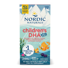 Рыбий Жир (DHA) для детей (3-6 лет), 636 мг, Ягодный вкус, Children's DHA Xtra, Nordic Naturals, 90 мини-капсул
