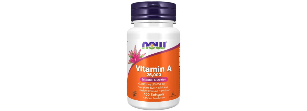 Вітамін А, Vitamin A, Now Foods, 25,000 МО, 100 желатинових капсул