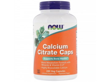 Цитрат кальцію, Calcium Citrate Caps, Now Foods, 240 вегетаріанських капсул