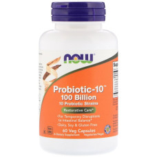Пробиотик Для Травления, Probiotic-10, 100 Миллиардов, Now Foods, 60 вегетарианских капсул