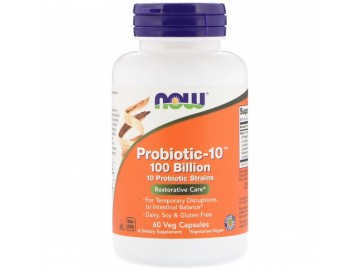 Пробіотик Для Травлення, Probiotic-10, 100 Billion, Now Foods, 60 вегетаріанських капсул