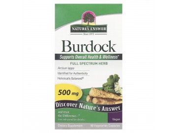 Лопух, 500 мг, Burdock, Nature's Answer, 90 вегетаріанських капсул