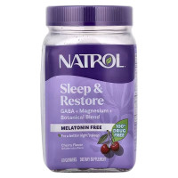 Здоровий сон та відновлення, без мелатоніну, смак вишні, Sleep & Restore, Natrol, 60 жувальних цукерок