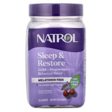 Здоровий сон та відновлення, без мелатоніну, смак вишні, Sleep & Restore, Natrol, 60 жувальних цукерок