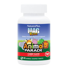 Магний для детей без сахара, вишневый вкус, Animal Parade, Natures Plus, 90 жевательных таблеток