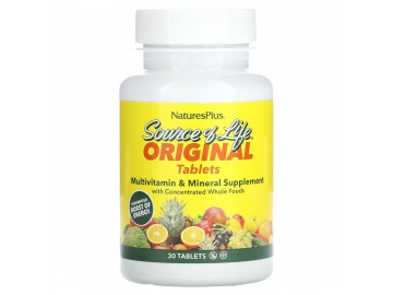 Мультивітаміни та мінерали, Source of Life, Multi-Vitamin & Mineral Supplement, Natures Plus, 30 таблеток