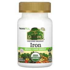 Залізо, 18 мг, Source of Life Garden, Iron, Natures Plus, 30 вегетаріанських капсул