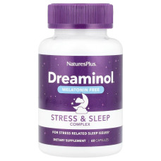 Комплекс для снятия стресса, без мелатонина, Stress & Sleep Complex, Melatonin Free, Natures Plus, 60 капсул